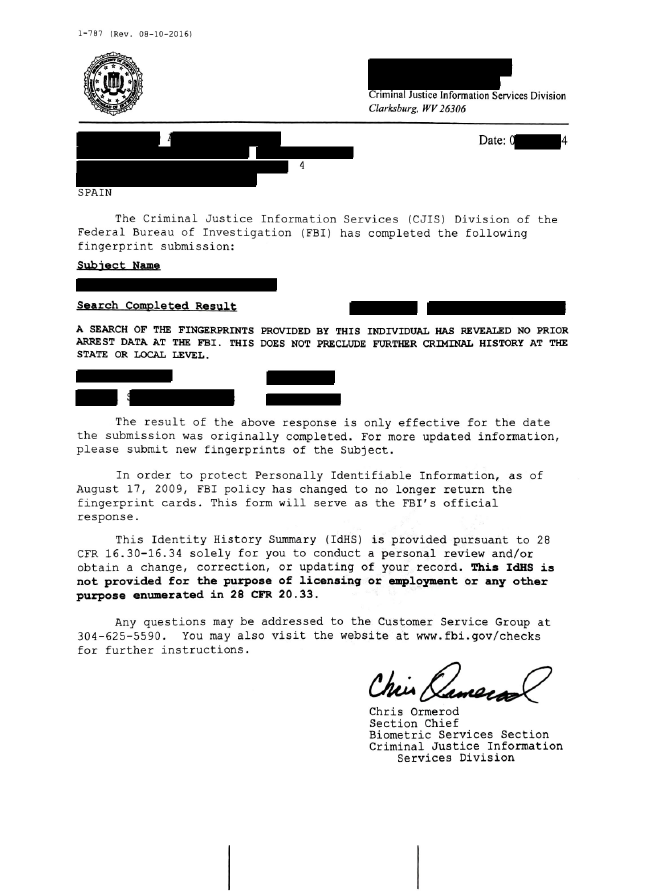 FBI Background Check for an Apostille FBI Background Check