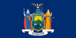 New York State flag representing New York apostille services
